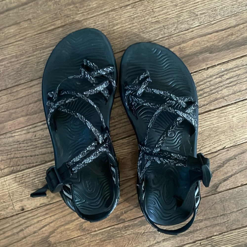 Chaco black and white sandals for women